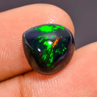 Натуральный черный эфиопский опал в форме сердца 3 карата драгоценные камни россыпью 11X11X5 мм - Изображение 1 из 4