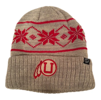 Zephyr NCAA RARE Utah Utes “Snowflake” Cuffed Vintage Knit Hat BRAND NWT - Image 1 of 3