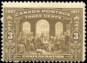 Canada Mint H F 3c Scott #135 1917 50th Anniversary Issue Stamp - Foto 1 di 2