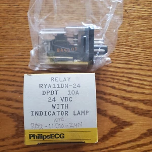 PHILIPS EGC RYA11DN-24 DPDT 10A-WITH INICATOR LAMP NEW IN FACTORY BOX-LOT O` 3 - Picture 1 of 1