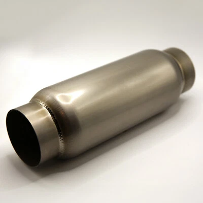 TitanFlowRacing Titanium 2.5" Race Resonator Muffler 12" OAL Perforated Core - Image 1 of 4