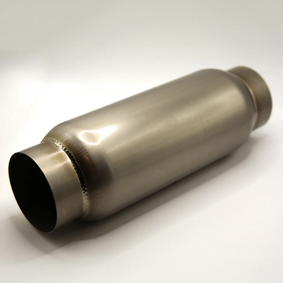 TitanFlowRacing Titanium 2.5" Race Resonator Muffler 12" OAL Perforated Core - Image 1 of 4