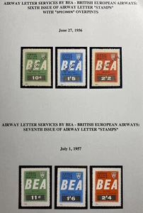 Air Letter Service By BEA 6th Issue Of Airway Letter Stamps 1956 Collection Lot - Picture 1 of 5
