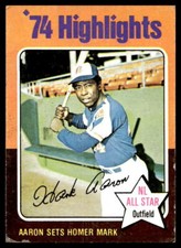 1975 Topps #1 Hank Aaron HOF Atlanta Braves VG-VGEX NO RESERVE!