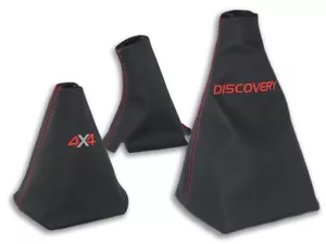 LAND ROVER DISCOVERY I II FUNDA PALANCA CAMBIO FRENO REDUCTORA BORDADO HILO ROJO - Imagen 1 de 3