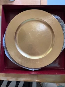 Home Essentials & Beyond Gold Ladegeräte 2 4er Set handgefertigt appliziert Blattgold - Bild 1 von 6