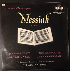 HANDEL Arias And Choruses From MESSIAH Vinyl LP Decca LXT 5383 UK VG/VG - Picture 1 of 6