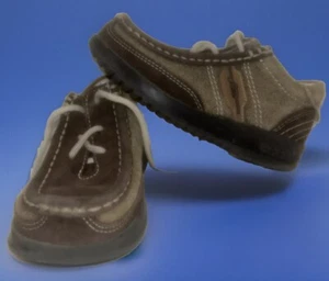 Toddler Dress Shoes Size 8-8.5 US 25 EU Brown Tie Loafer Style Ecco - Picture 1 of 7