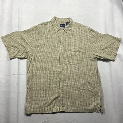 Camisa Catalina manga corta abotonada para hombre XL amarilla Foto 1 de 4