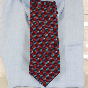 JONES NEW YORK Neck Tie Men Red Blue Classic Bold Preppy Bright Suit Casual Cool - Picture 1 of 8
