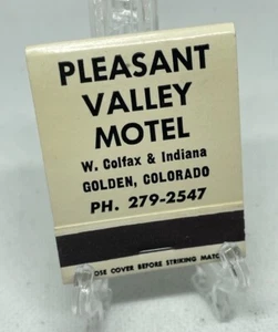 Vtg Full UNSTRUCK Matchbook Pleasant Valley Motel Golden Colorado CO Mountains - Picture 1 of 3