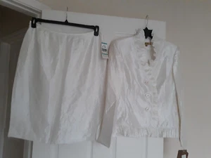 Kasper New Womens Lily Ocean View Ruffle Skirt Suit set  16 - Picture 1 of 8