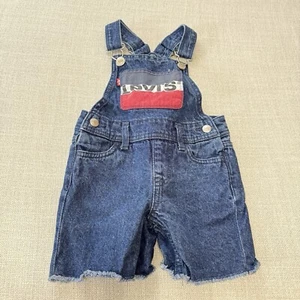 Levi's Kids Shortalls Denim Overalls Toddler 2T Blue Jean Shorts - Picture 1 of 7