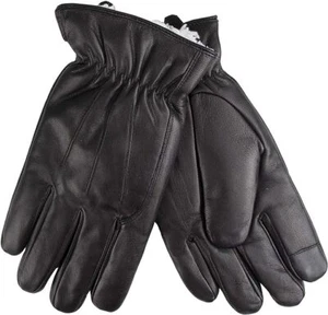 Guantes de pantalla táctil de cuero forrados negros Dockers para hombre (45DK020044) tallas L/XL - Imagen 1 de 5