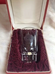 OLD VINTAGE BOHEMIAN LARGE GLASS ,STUNNING ENGRAVED SPA SCENE,ORIGINAL BOX/LABEL - Picture 1 of 11
