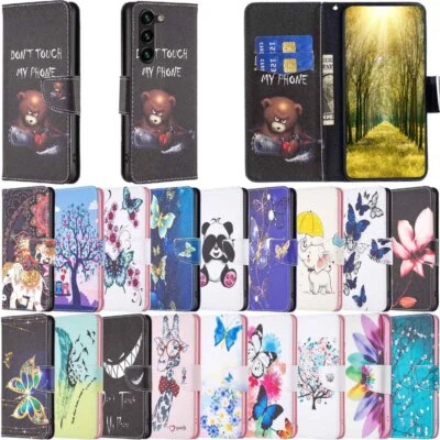 Funda tipo billetera con tarjetero de cuero para teléfono Samsung S24 S23 S22 S21 S20 Plus Foto 1 de 4