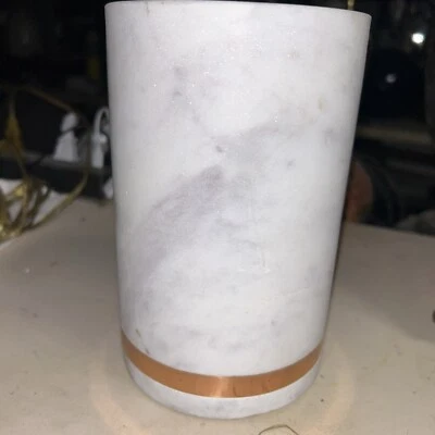 "Enfriador de vino de mármol soporte para utensilios banda oro rosa, jarrón enfriador de bebidas 7x4,5""" Foto 1 de 4