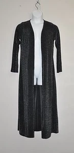 Joan Rivers Petite Length Shimmering Metallic Knit Duster Size PM Black/Silver - Picture 1 of 2