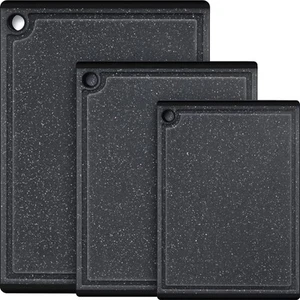 Plastic Cutting Boards for Kitchen, 3-Piece Large X-Large, Black/Gray - Picture 1 of 7
