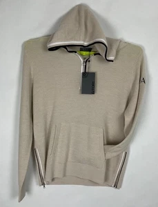 G/Fore Waffle Stitch Hooded Sweater Sz L Womens Merino Wool 1/4 Zip Logo New - Picture 1 of 20