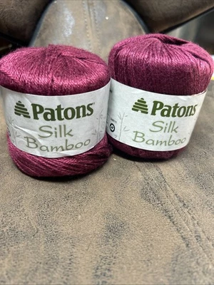 Patons Silk Bamboo Yarn Saffron Plum 85430  2.2oz/ 102yd 2 Pack New - Image 1 of 4
