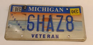 2002 MICHIGAN LICENSE PLATE VIETNAM VETERAN WAR 6HAZ8 Mackinaw Bridge Garage - Picture 1 of 2