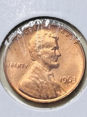 1963-D lincoln cent Double Die Reverse - Image 1 of 4