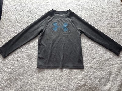 Under Armor Long Sleeve Pullover Youth Extra Sm Gray Heatgear Front Logo Loose - Image 1 of 4