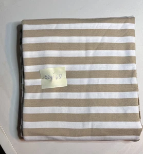 Streifen Stoff Jersey Rest Baumwolle beige & weiß 36x68" weich hochwertig - Bild 1 von 7
