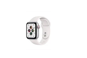 Apple Watch SE (2022) 44mm Silver Aluminum Case with White Sport Band, M/L (GPS) - Photo 1 sur 5