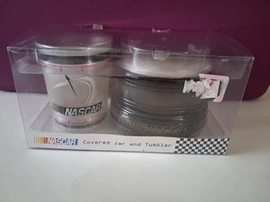 Nascar Covered Jar and Tumbler Set. Brand New. Very Rare - Picture 1 of 11