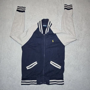 Chaqueta de béisbol Polo Ralph Lauren para hombre suéter universitario mediano azul marino y gris - Imagen 1 de 11
