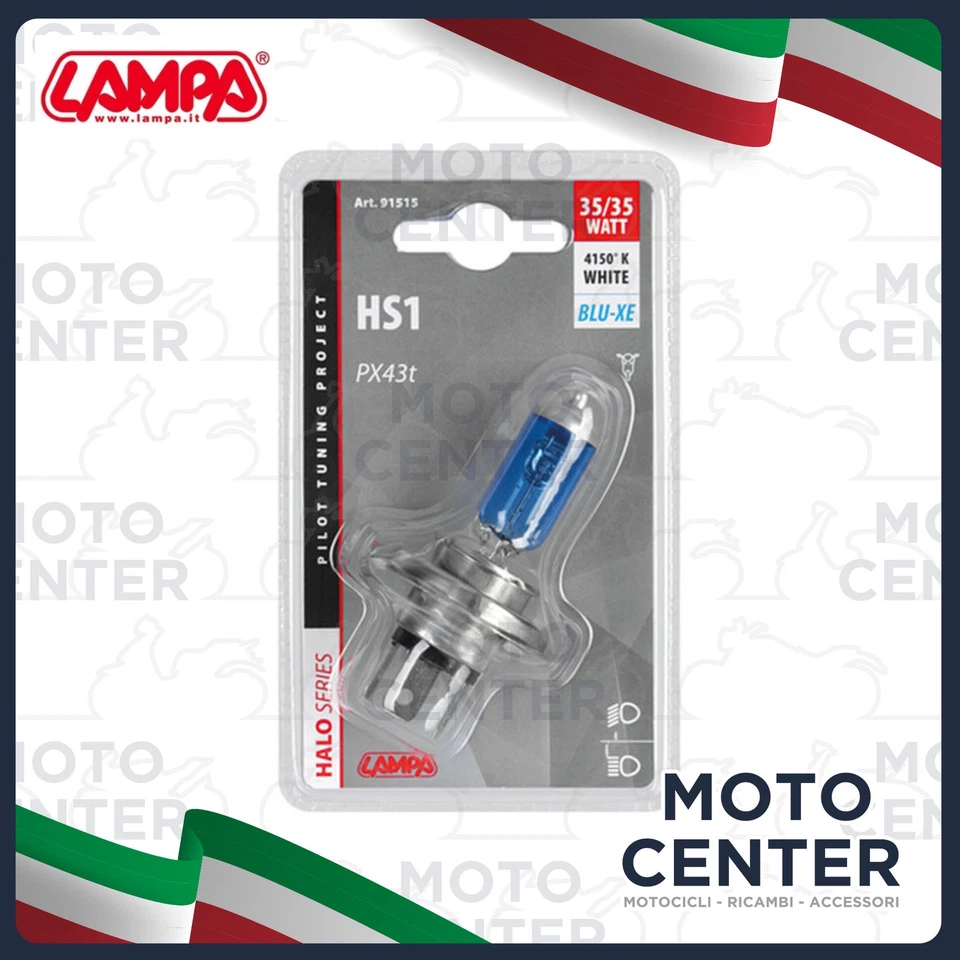 LAMPADA ALOGENA BLU-XE LAMPA - HS1 12 V. - 35/35W - PX43T FARO ANTERIORE PIAGGIO - Immagine 1 di 1