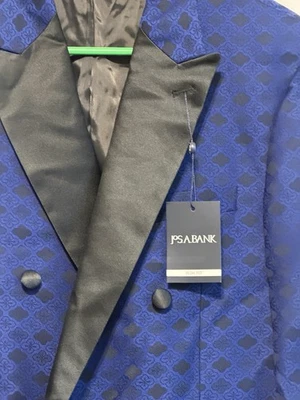 Chaqueta de Cena Jos A Bank Para Hombres 38R Azul Esmoquin DB Satén Pico Solapa Calce Ajustado Nueva con Etiquetas Foto 1 de 4