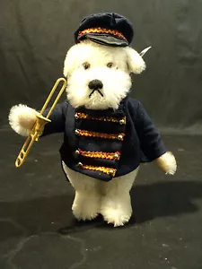 STEIFF 1988 LTD. ED. GOLDEN AGE OF CIRCUS MOHAIR "DOG BANDSMAN" with TROMBONE - Picture 1 of 8