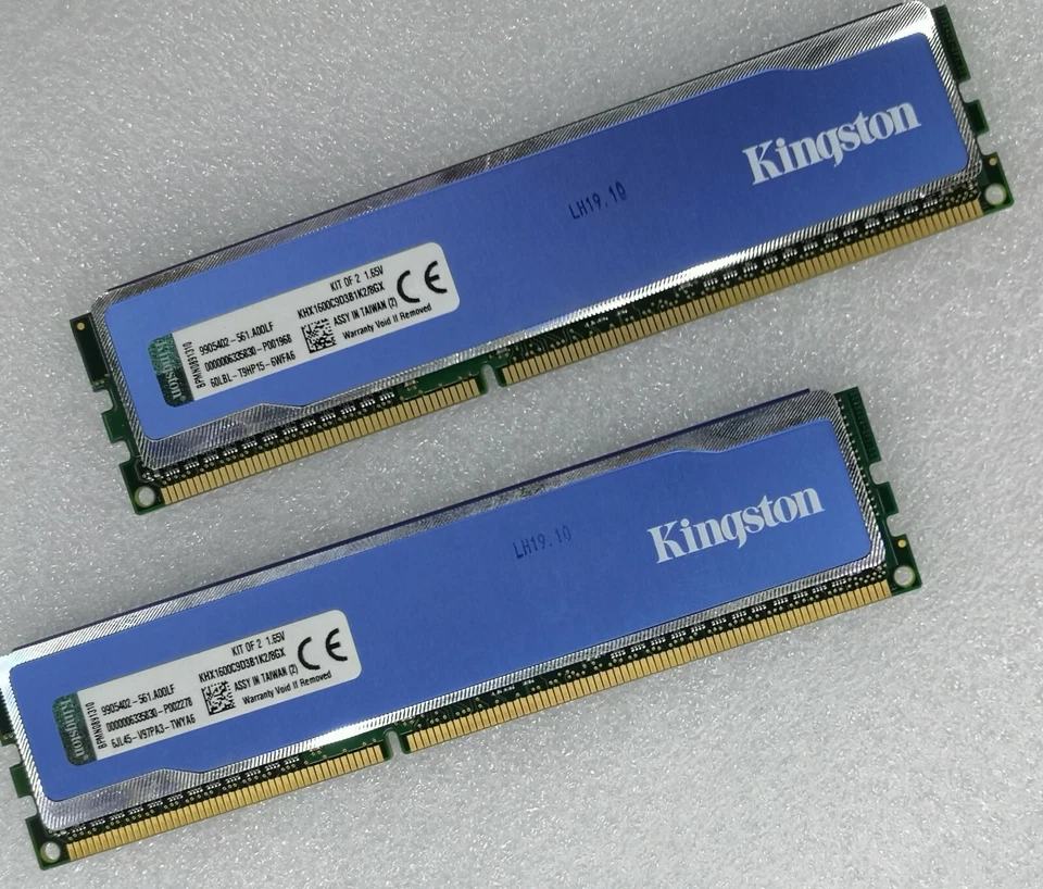 Kingston 2 x 4GB DDR3 1600MHz Desktop DIMM RAM Hyperx BLU KHX1600C9D3B1K2/8GX - Image 1 of 4
