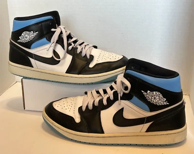 Nike Air Jordans 1  BQ6472-102 Mid University Black Blue White Woman's Size 12 - Image 1 of 4