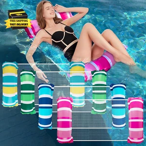 4 Pack Inflatable Pool Float Hammocks, 4-In-1 Water Floating Mesh Chair for Adul - Picture 1 of 7
