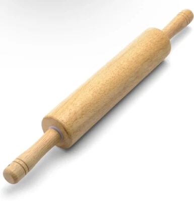 Classic Wood Rolling Pin, 17.75-In, Natural Cookies, Bread, Comfort Grip, Smooth - Image 1 of 4