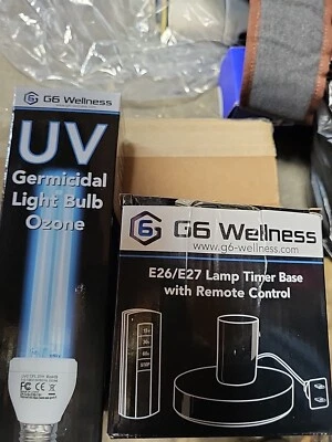 G6 Wellness E26/E27 Lamp timer base with remote control & Germicidal Ozone Bulb - Image 1 of 4