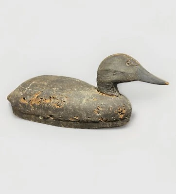 Antiguo señuelo de pato de corcho tallado temprano firmado R.L. Sterling Vintage Foto 1 de 4