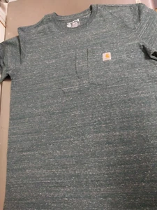 Carhartt Teen Loose Fit Green T Shirt-Size Medium (8-10) Cotton Blend Pocket - Picture 1 of 6