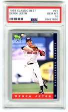 DEREK JETER~1993 CLASSIC BEST PSA-10 GEM-MT MINOR LEAGUE ROOKIE RC CARD #91