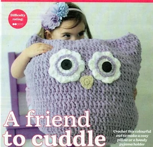 ~ Pull-Out Crochet Pattern For Gorgeous Cuddly Owl Cushion ~ - Picture 1 of 2