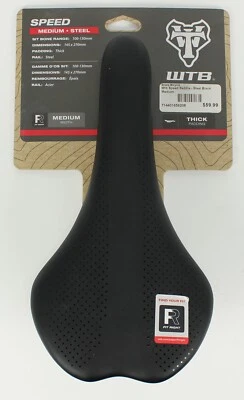 Selim de velocidade WTB - Assento de bicicleta médio preto aço - Novo na embalagem - Imagem 1 de 4