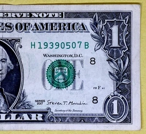 1939 May 07 Birthday Note H 19390507 B 9s Fancy Serial Number One Dollar Bill FW - Picture 1 of 7