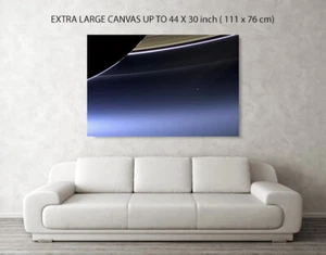Earth and Moon from under Saturns Rings NASA Canvas Box Art/ Photo Print A4-A0 - Picture 1 of 6