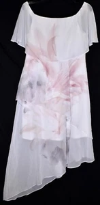 Abito donna COAST stampa tara bardot a strati (taglia 8) 100% poliestere NUOVO  - Foto 1 di 12