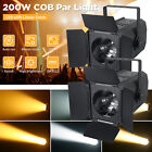 2X 200W Zoomable COB LED Par Strahler DMX Bühnenlicht Weiß/Warmweiß Scheinwerfer