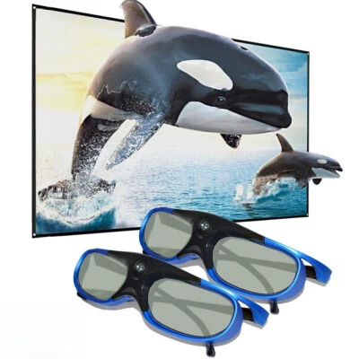 MARKENLOS 2PCS 3D Active Shutter Brille DLP-Link Glasses für Acer BenQ Optoma Projektor